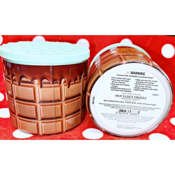 Lot of 2 Bath & Body Works Hot Fudge Drizzle Sundae Large 3-Wick Candle 14.5oz - Picture 3 of 5